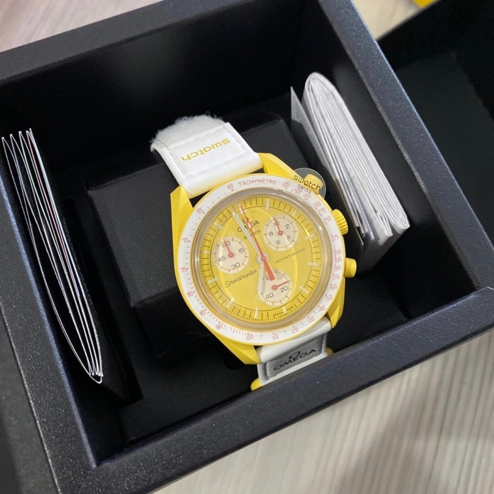 Mission to The Sun Bioceramic MoonSwatch, Authentic, New, Omega, SpeedMaster